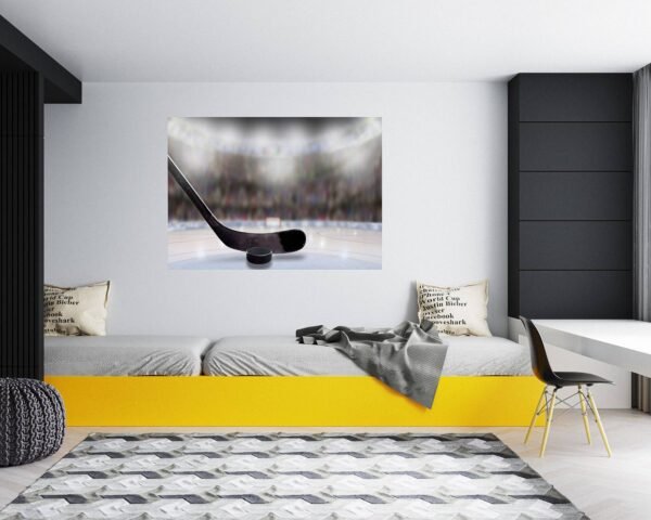 Hockey Wall Décor - Wall Decal Sport, Bedroom Wall Art, Peel and Stick, Sport Wall Decor, Vinyl Decal, Wall Decoration