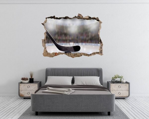 Hockey Wall Décor - Wall Decal Sport, Bedroom Wall Art, Peel and Stick, Sport Wall Decor, Vinyl Decal, Wall Decoration