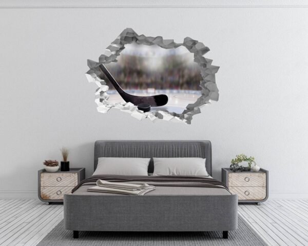 Hockey Wall Décor - Wall Decal Sport, Bedroom Wall Art, Peel and Stick, Sport Wall Decor, Vinyl Decal, Wall Decoration