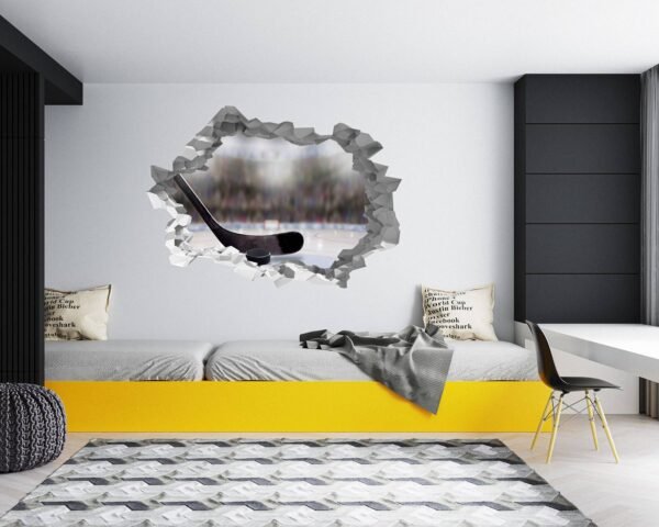 Hockey Wall Décor - Wall Decal Sport, Bedroom Wall Art, Peel and Stick, Sport Wall Decor, Vinyl Decal, Wall Decoration