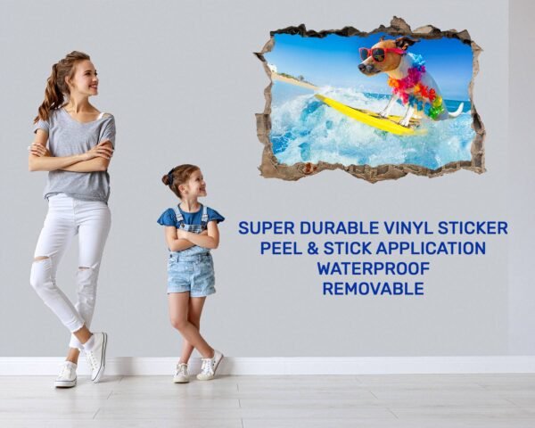 Dog Wall Decal - Self Adhesive Wall Decal, Animal Wall Decal, Bedroom Wall Sticker, Removable Vinyl, Wall Decoration