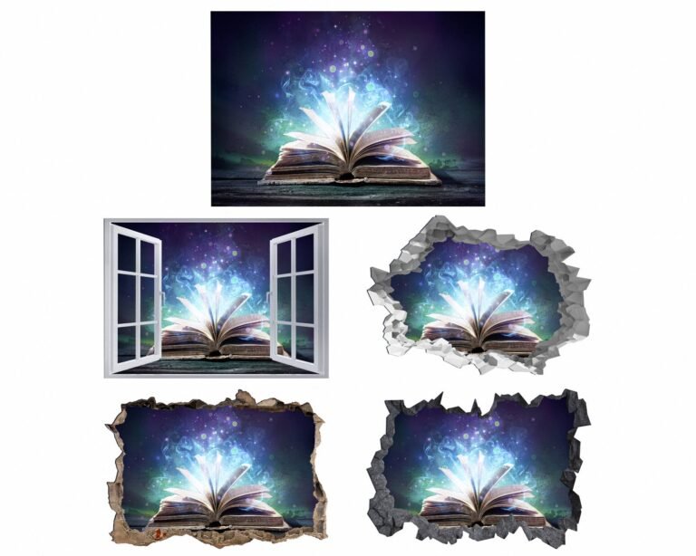 Book Wall Sticker - Fantasy Wall Art, Removable Wall Sticker, Wall Vinyl Sticker, Peel and Stick Wall Decal, Wall Sticker Print, Wall Sticker for Bedroom