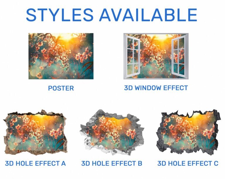 Blossom Wall Decor - Flower Wall Sticker, Self Adhesive, Removable Vinyl, Easy to Install, Wall Decoration, Flower Wall Mural