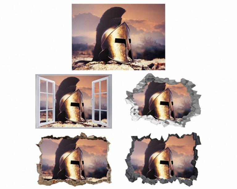 Spartan Wall Art - Self Adhesive Wall Sticker, Bedroom Wall Art, Vinyl Sticker, Vintage Wall Sticker, Digital Print