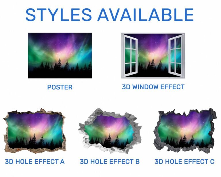 Aurora Borealis Wall Art - Peel and Stick Wall Decal, Nature Wall Sticker, Vinyl Wall Decal, Wall Decor for Bedroom, Easy To apply, Wall Decor, Living Room Wall Sticker