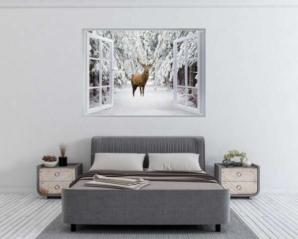 Deer Vinyl Decal - Self Adhesive Wall Decal, Animal Wall Decal, Living Room Wall Sticker, Removable Vinyl