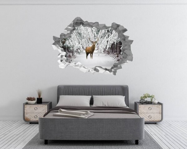 Deer Vinyl Decal - Self Adhesive Wall Decal, Animal Wall Decal, Living Room Wall Sticker, Removable Vinyl