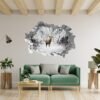 Deer Vinyl Decal - Self Adhesive Wall Decal, Animal Wall Decal, Living Room Wall Sticker, Removable Vinyl