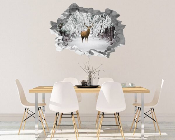 Deer Vinyl Decal - Self Adhesive Wall Decal, Animal Wall Decal, Living Room Wall Sticker, Removable Vinyl