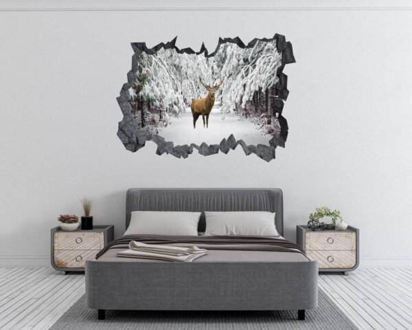 Deer Vinyl Decal - Self Adhesive Wall Decal, Animal Wall Decal, Living Room Wall Sticker, Removable Vinyl