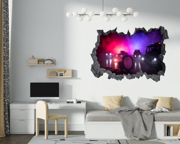 Police Wall Decor - Self Adhesive Wall Sticker, Vinyl Wall Sticker, Vinyl Print, Wall Decor Home, Bedroom Wall Sticker, Removable Wall Sticker , Easy to Apply